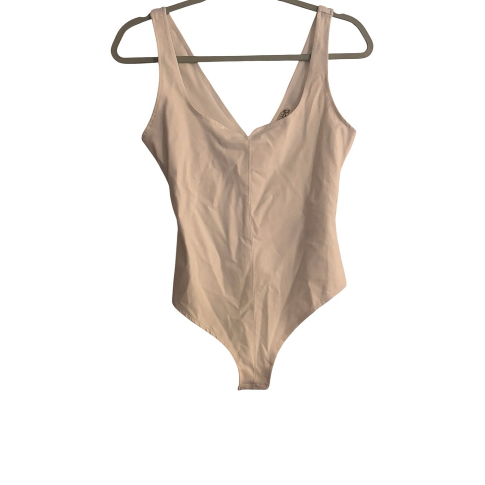 FREE PEOPLE Beige V-Neck Tank Top Bodysuit Size XS